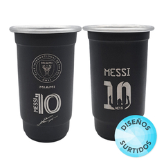 Vaso Aluminio Negro/rosa 1 Lt. Messi