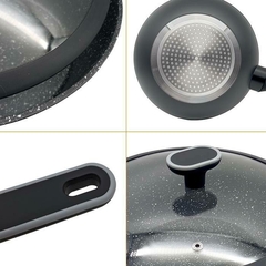 WOK CAROL GRANITO NEGRO C/TAPA 26cm. - comprar online