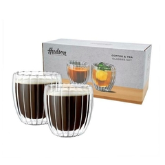 Set X2 Vaso Doble Vidrio Rayado 150Ml Hudson - comprar online