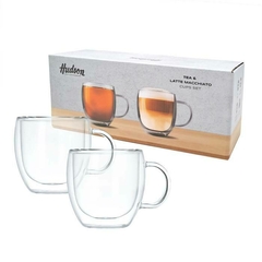 Set X2 Taza Doble Vidrio 150ml Hudson