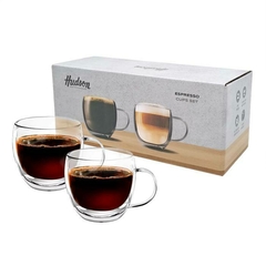 Set X2 Taza Doble Vidrio 80ml Hudson - comprar online