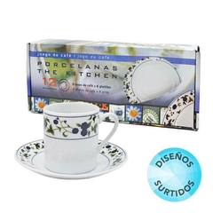 JUEGO CAFE x6 CERAMICA DECORADO