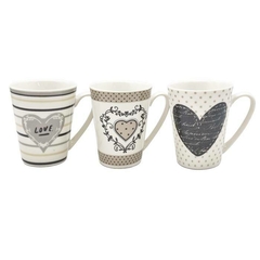 JARRO MUG DECORADO CORAZONES 300CC - comprar online