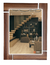 Rectangular LED mirror framed in luminous oak, showcasing a stylish interior with stairs and decorative elements.