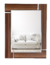 Rectangular mirror with Glanz Oak frame, 78 x 60 cm, reflecting a cozy living room with a white sofa and decorative pillows.