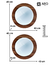 Image of Set of 2 ARD Glanz Oak Round Mirrors 43 cm