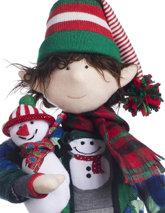 Duende Pj's con bata azul y verde con snowman 70 cm - comprar en línea