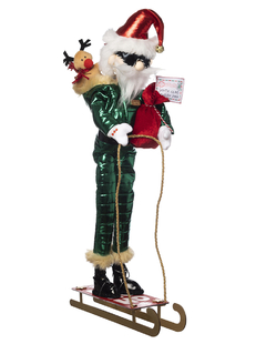 Santa Claus esquiador con trineo 70 cm - Queca Designs