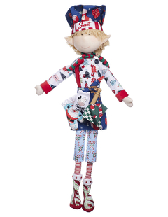 Doll Duende Chef azul "Sweet" de 70 cm con atuendo de chef navideño.