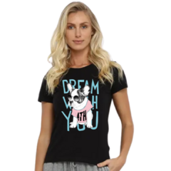 T- Shirt - DREAM DOG - PRETO -