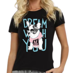 T- Shirt - DREAM DOG - PRETO - na internet