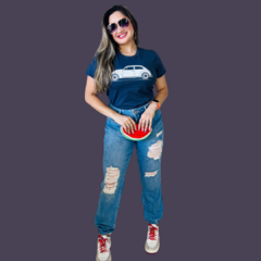 T- Shirt - Fusquinha - Azul Mesclado -