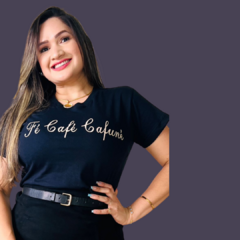 T- Shirt - Fé Café Cafuné - Preto - - comprar online