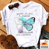 T-SHIRTS BRANCAS MALHA FRIA SUBLIMAÇÃO - BORBOLETA MUDANÇA -