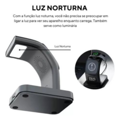 Base Carregador Sem Fio 5 Em 1 Indução Relógio - MLK UP STORE LTDA