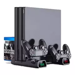 Base Vertical Cooler Carregador Suporte Ps4 Fat Slim Pro - comprar online