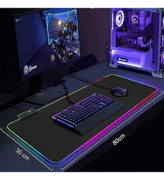 Mouse Pad Gamer RGB Grande com LED Colorido na Borda 80x30 - Desempenho e Estilo para seus Jogos na internet