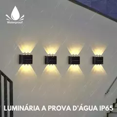 Kit com 8 Arandelas solar de 6 leds para Jardim, Escadas, Muros e outros