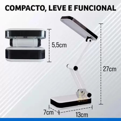 Luminária Abajur de Mesa Articulável 24 LEDs Recarregável - comprar online