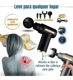 Massageador Pistola Com 4 Ponteiras Profissional 6 Velocidades na internet