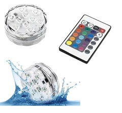 Luminária Led Para Piscina Luzes Coloridas Com Controle Remoto - comprar online