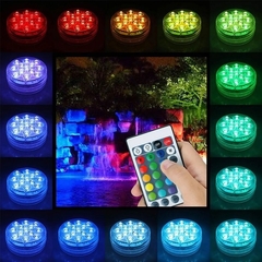 Luminária Led Para Piscina Luzes Coloridas Com Controle Remoto