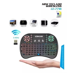 MINI TECLADO SEM FIO COM LED WIRELESS 10M ALCANCE