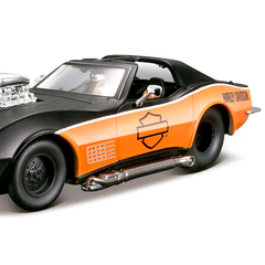 Miniatura Chevrolet Corvette 1970 Harley Davidson Preto e Laranja na internet