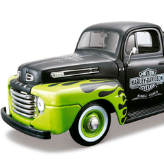 Miniatura Ford F-1 Pick-Up 1948 Preto + Moto Harley Davidson FL - comprar online