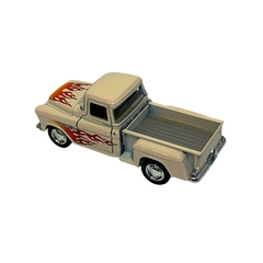 Miniatura Chevy 3100 Stepside Pick-Up 1955 Bege Flame 1/32 Kinsmart