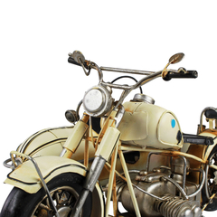 Miniatura Moto Com Sidecar 1965 Branco Verito