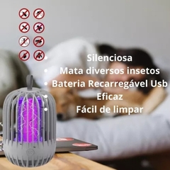 REPELENTE LAMPADA LED ANTI MOSQUITO MOSCA INSETOS RECARREGAVEL FLASH 360 GRAUS - loja online