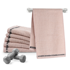 KIT TOALHA FITNESS 6 PEÇAS - Cor: Rosa Blush