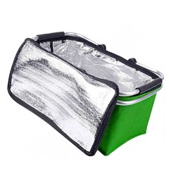 Cesta Térmica Dobrável Retrátil Piquenique Camping Passeio 20 litros Verde - MLK UP STORE LTDA