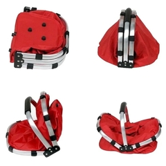 Cesta Térmica Dobrável Retrátil Piquenique Camping Passeio 20 Litros Vermelho - comprar online