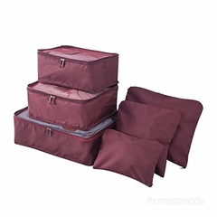 Kit 6 Sacos Bolsas Organizador Mala Roupas Bagagem Viagem - Roxo