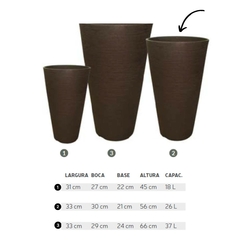 Vaso Europa Cônico 33 (26L) Café JAPI - comprar online