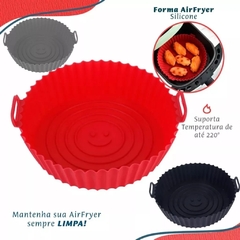 Forma Assadeira Para Fritadeira Air Fryer Em Silicone Flexível Lavável - MLK UP STORE LTDA