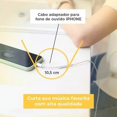 CABO ADAPTADOR DE ÁUDIO CELULAR P2 PARA IPHONE LIGHTINING