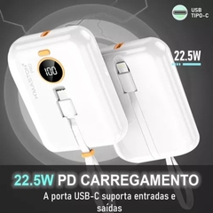 CARREGADOR PORTÁTIL COM CABO POWER BANK SUPER RÁPIDO TIPOC IPHONE 10.000 MAH 3