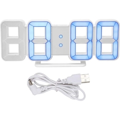 RELÓGIO DE PAREDE E MESA LED DIGITAL COM USB E BATERIA