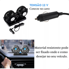 VENTILADOR MINI DUPLO CARRO CAMINHÃO AUTOMOTIVO PORTÁTIL 12CM VOLTAGEM 12V BBG