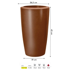 Vaso Classic Cônico 46 (18L) Cor Ferrugem NUTRIPLAN