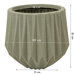 Imagem do Vaso Geométrico Aresta (20x21) Cor Granito Areia VASART