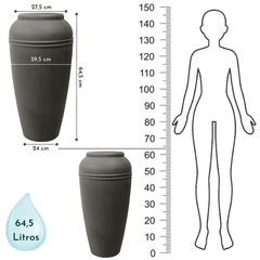 Vaso Persa Redondo Alto 78 (64,5L) Cor Chumbo NUTRIPLAN