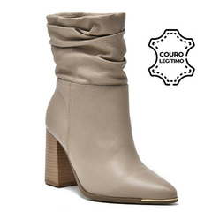 BOTA VIA MARTE EM COURO LIGHT TAUPE