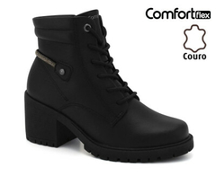 BOTA COMFORTFLEX EM COURO PRETO