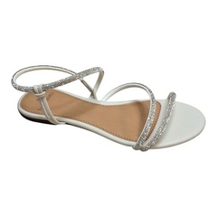 SANDALIA LA FEMME 1216 CRISTAL OFF WHITE/PRETO - comprar online