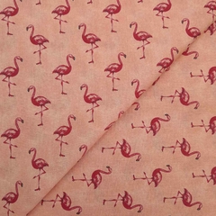 Tricoline Flamingos fundo Salmão na internet