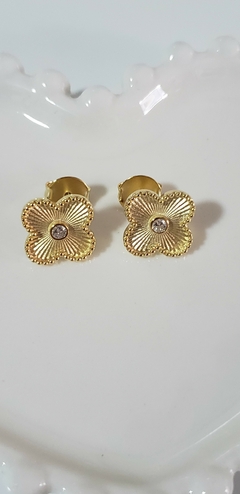 Brinco flor inspiração dourado - comprar online